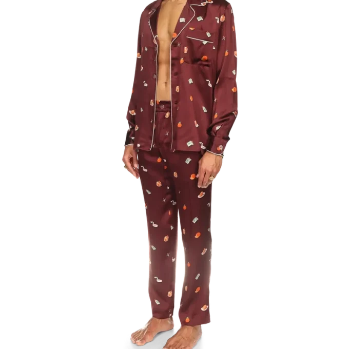 Pantalons de pyjama en satin de soie Vices