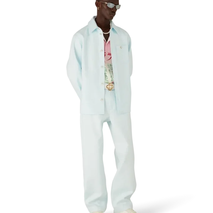 Chemise à manches longues en coton monogrammée