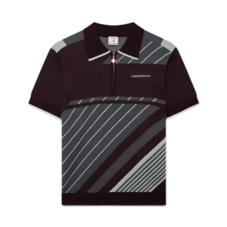 Polo de tennis en mérinos à rayures diagonales