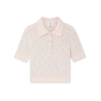 Polo en maille avec monogramme en cristal