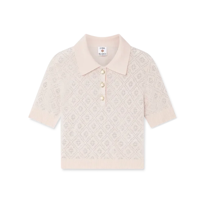 Polo en maille avec monogramme en cristal