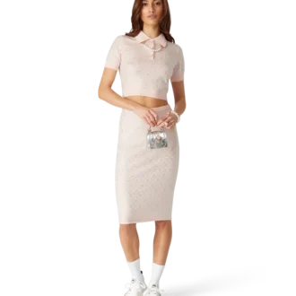 Polo en maille avec monogramme en cristal