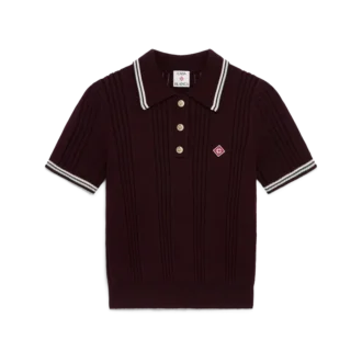 Polo à manches courtes en coton tricoté