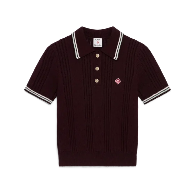 Polo à manches courtes en coton tricoté Polo à manches courtes en coton tricoté
