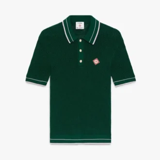 Polo vert à manches courtes en crochet