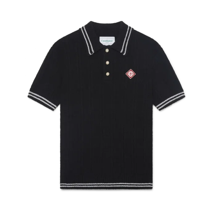 Polos en bouclé avec bordure argentée