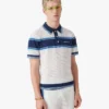 Polos à shorts en maille rayée blanche et bleue Polos à shorts en maille rayée blanche et bleue
