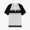 Polos à shorts zippés à rayures en maille métallique