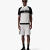 Polos à shorts zippés à rayures en maille métallique