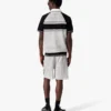 Polos à shorts zippés à rayures en maille métallique