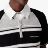 Polos à shorts zippés à rayures en maille métallique