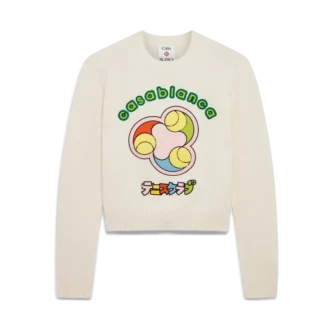 Pull à col rond en maille mérinos Tennis Ball