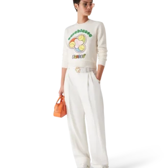 Pull à col rond en maille mérinos Tennis Ball