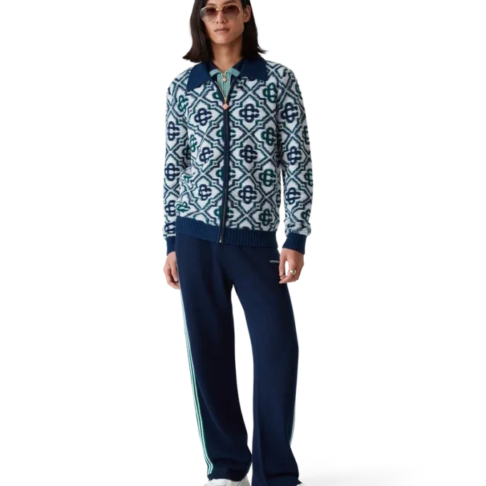 Pull zippé en maille Monogram Pull zippé en maille Monogram