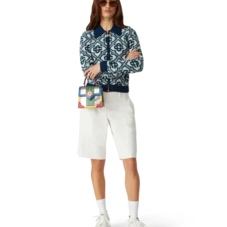 Pull zippé en maille Monogram Pull zippé en maille Monogram