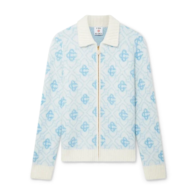 Pull zippé en mohair Monogram