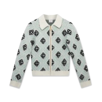 Pull zippé en mohair Monogram