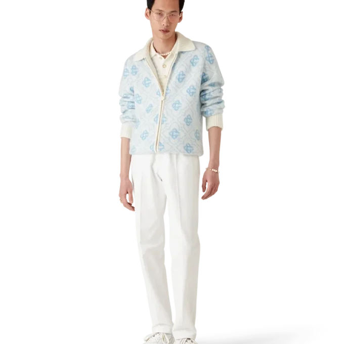 Pull zippé en mohair Monogram