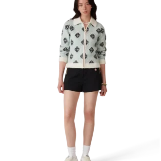 Pull zippé en mohair Monogram