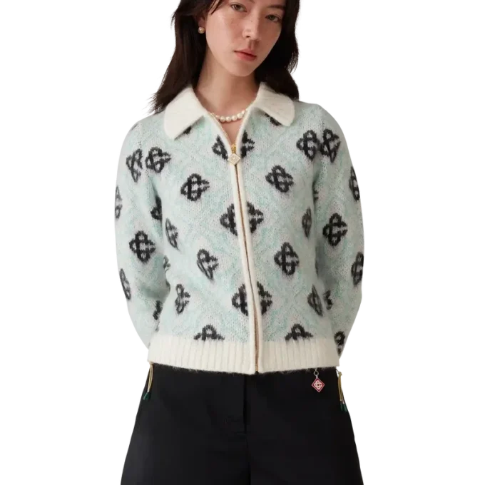 Pull zippé en mohair Monogram Pull zippé en mohair Monogram