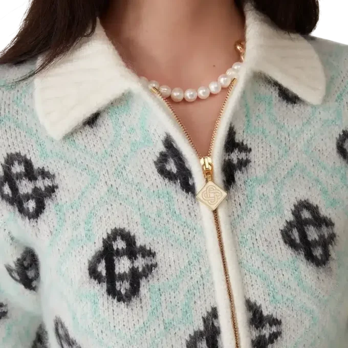 Pull zippé en mohair Monogram Pull zippé en mohair Monogram