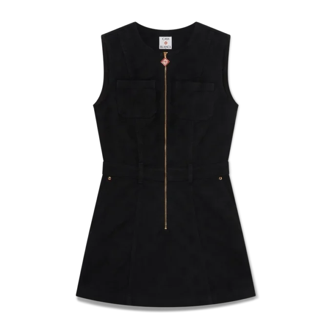 Robe en denim Monogram à fermeture éclair Robe en denim Monogram à fermeture éclair