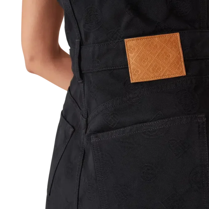 Robe en denim Monogram à fermeture éclair Robe en denim Monogram à fermeture éclair