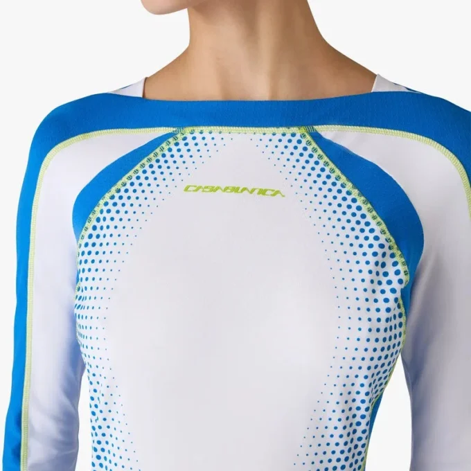 Robe longue de tennis stretch blanche demi-teinte Robe longue de tennis stretch blanche demi-teinte