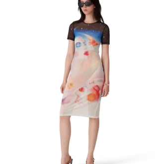 Robe à manches courtes en maille Galactic Connection