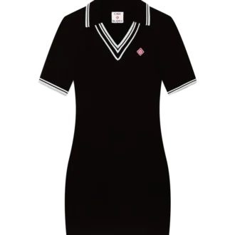 Robe polo en viscose à col en V Robe polo en viscose à col en V