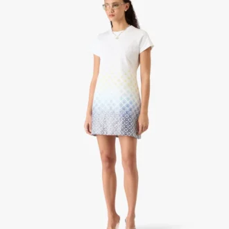 Robe t-shirt Monogram à dégradé blanc
