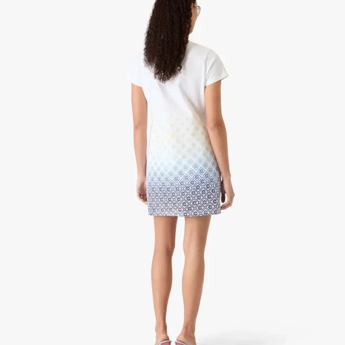 Robe t-shirt Monogram à dégradé blanc