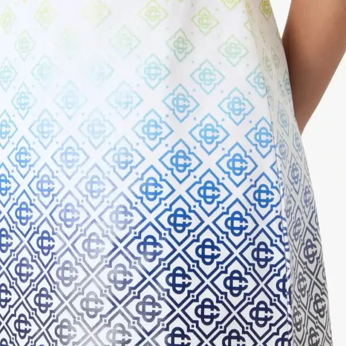 Robe t-shirt Monogram à dégradé blanc