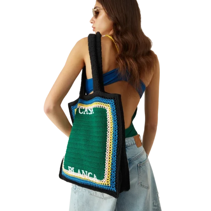 Sac au crochet rayé