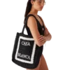 Sac fourre-tout en raphia noir Sac fourre-tout en raphia noir