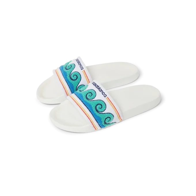 Sandales en tissu éponge Greco Wave pour femme