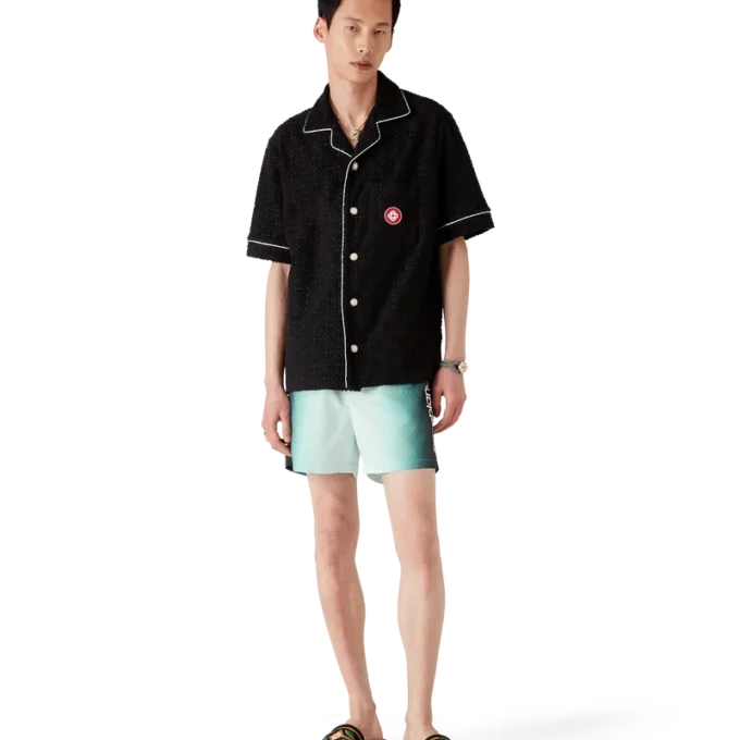 Short de bain en jacquard monogramme dégradé Short de bain en jacquard monogramme dégradé