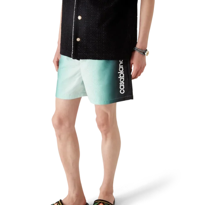 Short de bain en jacquard monogramme dégradé Short de bain en jacquard monogramme dégradé