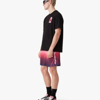 Short de bain imprimé dégradé aubergine Short de bain imprimé dégradé aubergine