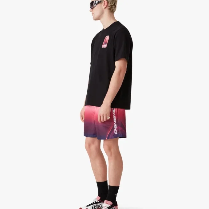 Short de bain imprimé dégradé aubergine