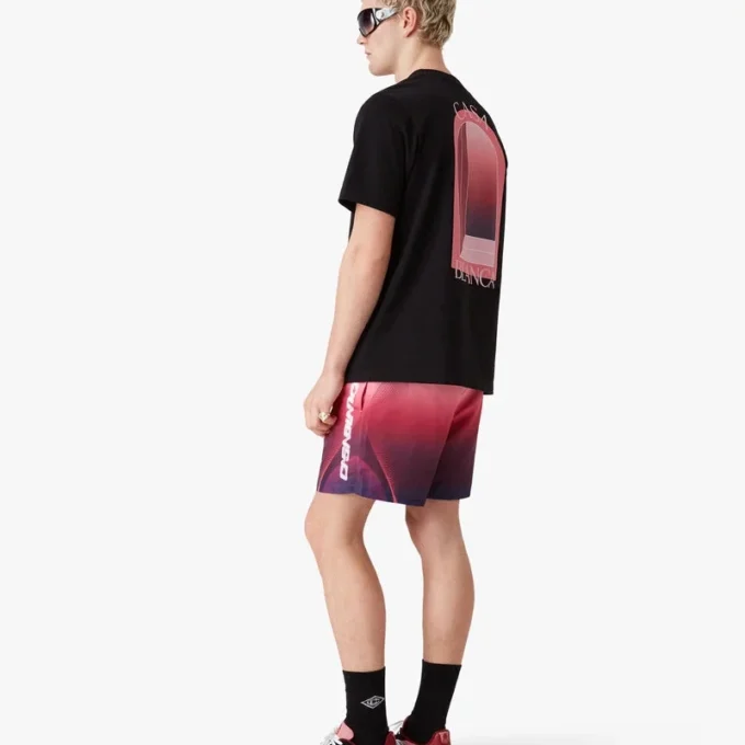 Short de bain imprimé dégradé aubergine