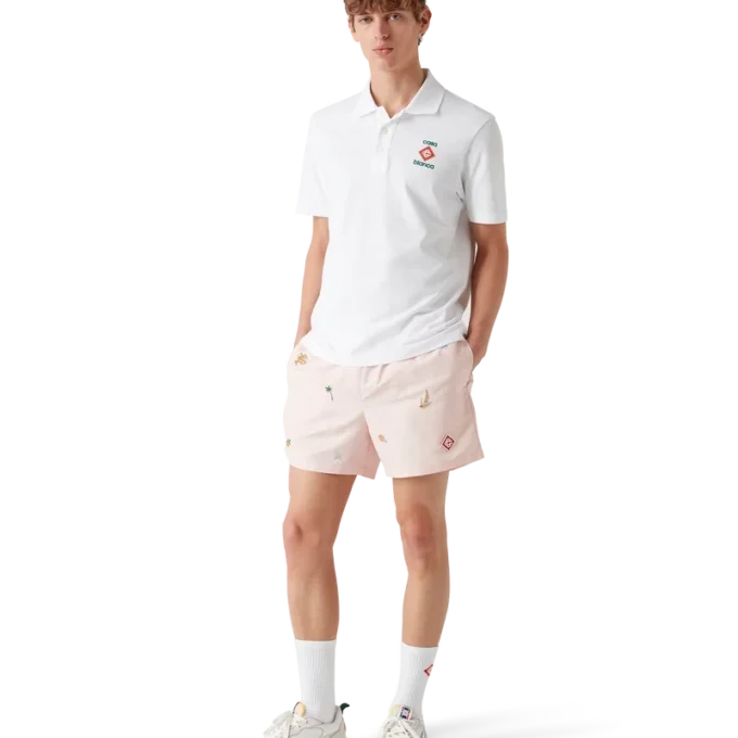 Short de bain à motif brodé