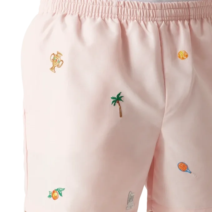 Short de bain à motif brodé
