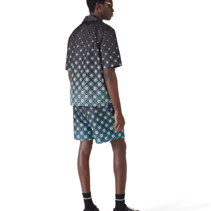 Short de bain noir dégradé à imprimé Monogram Short de bain noir dégradé à imprimé Monogram