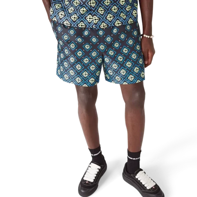Short de bain noir dégradé à imprimé Monogram Short de bain noir dégradé à imprimé Monogram