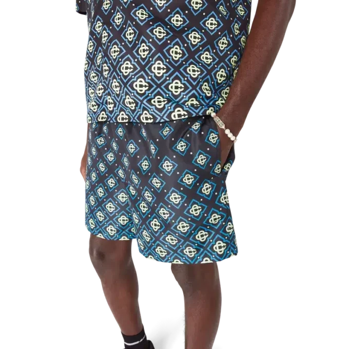 Short de bain noir dégradé à imprimé Monogram Short de bain noir dégradé à imprimé Monogram