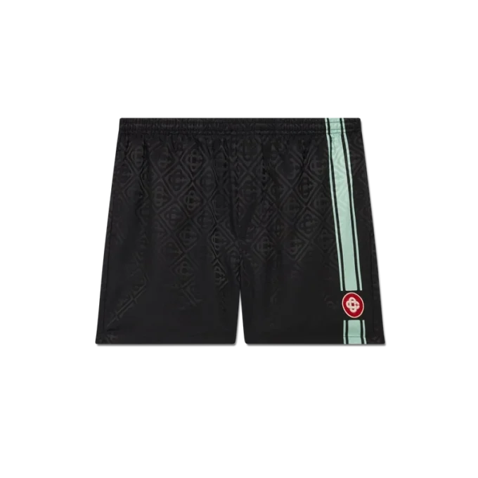 Short de bain à rayures jacquard monogramme Short de bain à rayures jacquard monogramme
