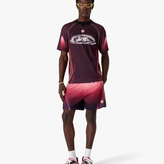Short de football dégradé aubergine Short de football dégradé aubergine
