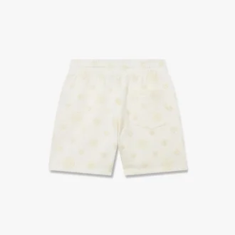 Short de survêtement blanc cassé avec monogramme appliqué