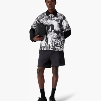 Short de survêtement à imprimé floqué du logo Squash